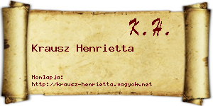 Krausz Henrietta névjegykártya