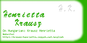 henrietta krausz business card